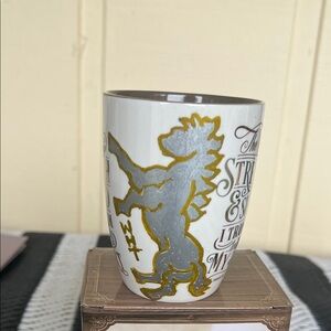 Gold and Gray Ceramic Art Mug